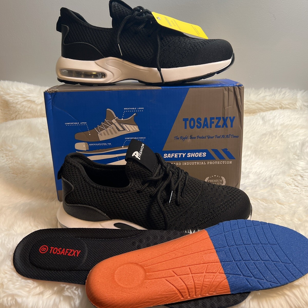 TOSAFZXY Safety Shoes (size 8) $11/mo - Finance Work Safety Boots for Men Durable Crazy  main image 4