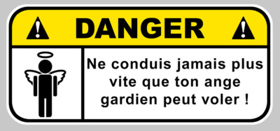 ATTENTION DANGER FAST DRIVING STICKER VDM CAR FUNNY HUMOR 12x5.5cm DA134