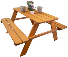 Sitzbank für Kinder 90x90x48cm in lasiert Gartenbank Garnitur mit runden Ecken