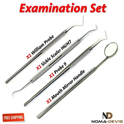 Dental Examination Basic Set Explorer Sickle Scaler Instruments Set of 4 BEADEN 