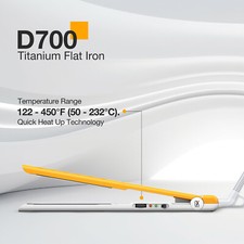 GK HAIR D700 Titanium Flat Iron – Pro Hair Straightener, Auto Shutoff, 150-232°C 5