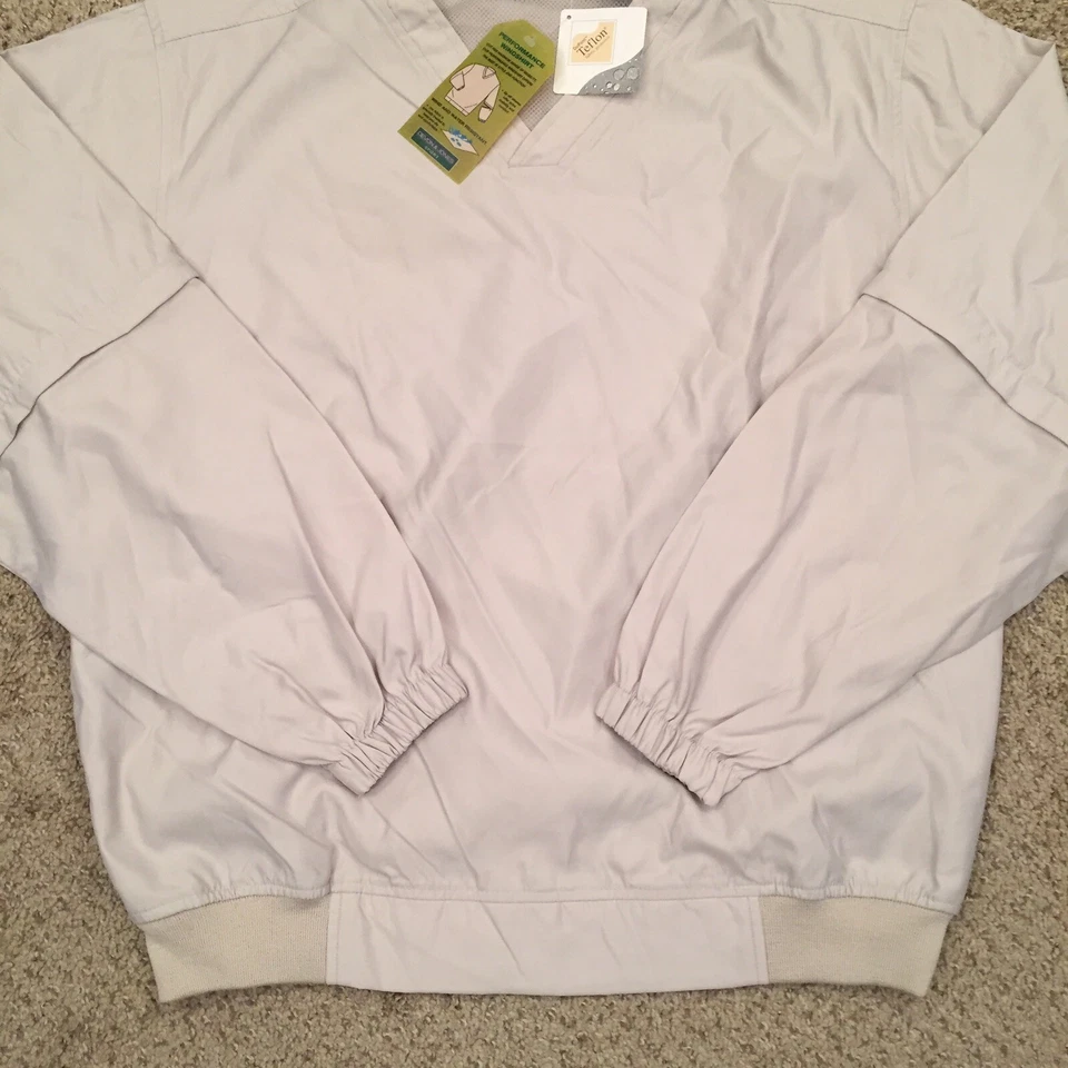 Devon & Jones Jacket Mens Large Beige Convertible Pullover Windbreaker New - Image 4 of 4