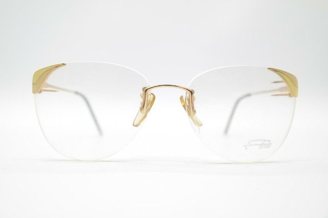Vintage Flair Jet Set Gold Yellow Rimless Glasses Frames Eyeglasses