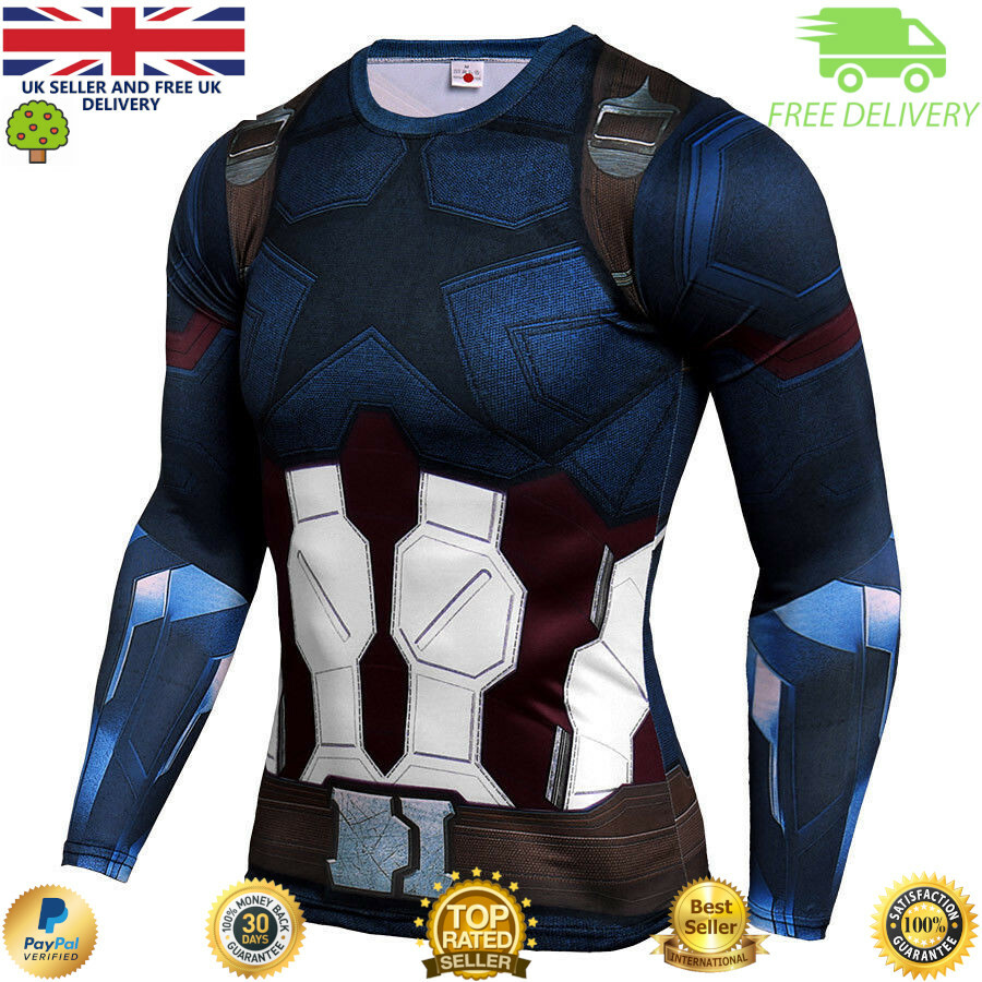 Top A Compressione Da Uomo Cross Fit MMA Ciclismo Corsa Cosplay Di Alta Qualità - Foto 9