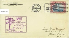 SAVOYSTAMPS USA 1929 1ST SUNDAY FLIGHT MIAMI - ATLANTA, AIRMAIL COVER