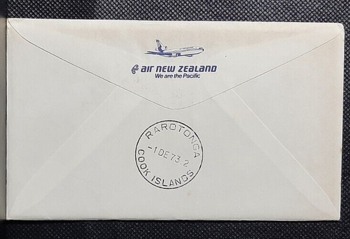(NZL-212) NEW ZEALAND 1973 First Jet Flight, Auckland - Rarotonga cover - Picture 2 of 2