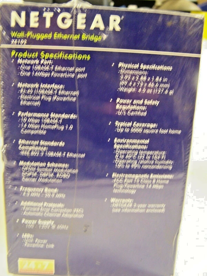 NEW NETGEAR WALL PLUGGED ETHERNET BRIDGE 100-120 VAC XE102 - Image 3 of 4