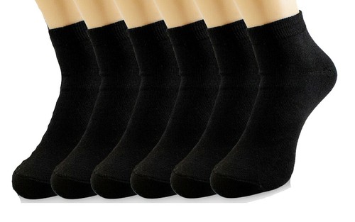 New Lot 3-12 Pairs Mens Womens Ankle Quarter Socks Cotton Low Cut Casual Solid - Picture 3 of 6