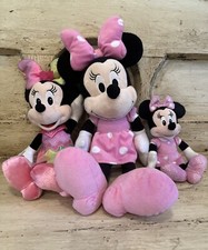 Minnie Mouse lot of 3 plush, Pink White Polka Dots Light Up Bow Talking Plush