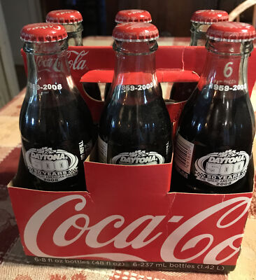 Coca Cola 50th Anniversary Daytona 500 Nascar 6 Pack w/ Carrier