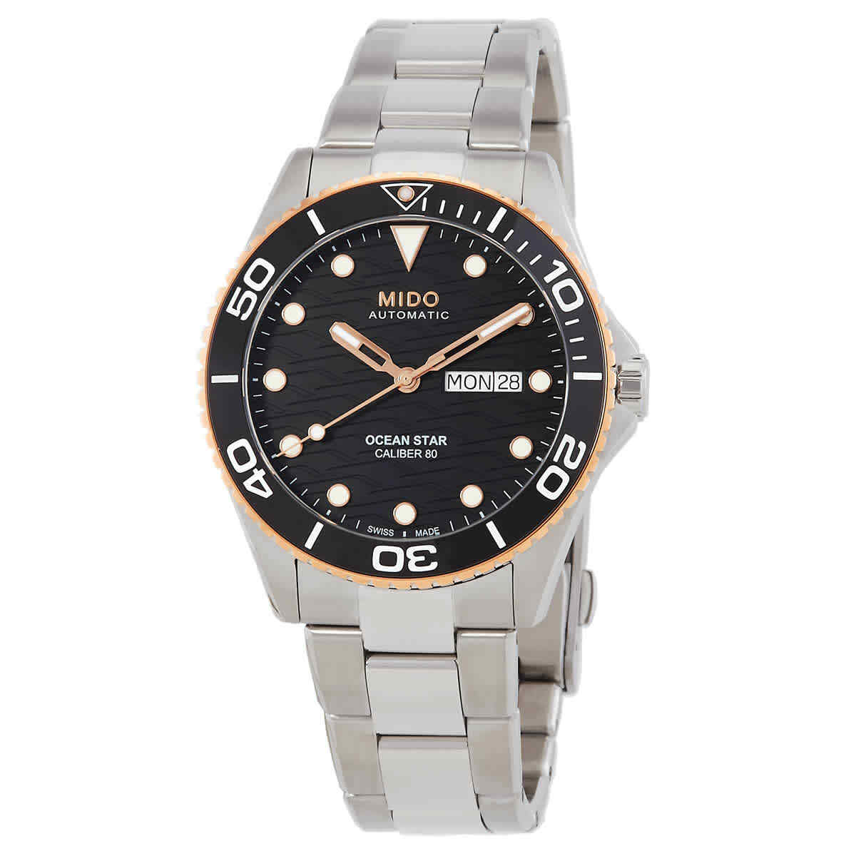 Мужские часы Mido Ocean Star 200C с автоматическим черным циферблатом M0424302105100