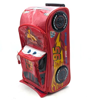 Disney Pixar Cars Lightning McQueen Kids 3D Rolling Suitcase