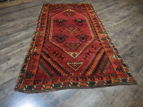 Authentic Vintage Turkish Rug,Geometric Anatolian Tribal Turkish Rug 4.9x8.8 Ft