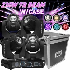 4PCS 230W 7R Beam Moving Head Light DMX 24Prism Sharpy Stage Light w/Flight Case