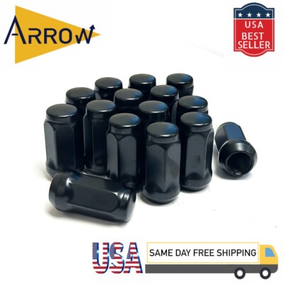 20x 1.77'' Tall Black M14x1.5 Bulge Acorn Lug Nuts 3/4'' Hex Chevrolet Models