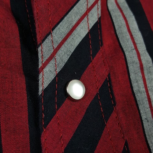 Vintage Wrangler Western Striped Pearl Snap Men's Size XL Button Up Cowboy Shirt - Picture 6 of 12