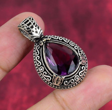 Amethyst Gemstone Handmade 925 Sterling Silver Pendant Jewelry Gift For Sister