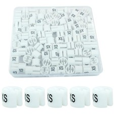 100Pcs White Clothes Hanger Marker Clothing Colored Tag Buckle Plastic Garmen...