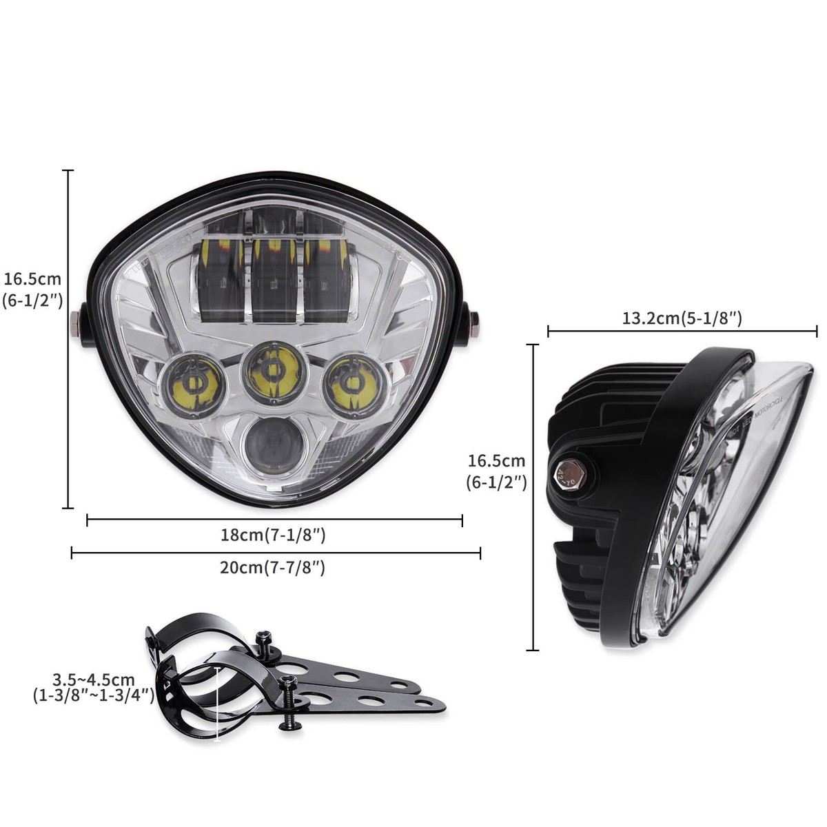 【新品】ヤマハ　XVS1300CU　ヘッドライト Motorcycle Chrome 7