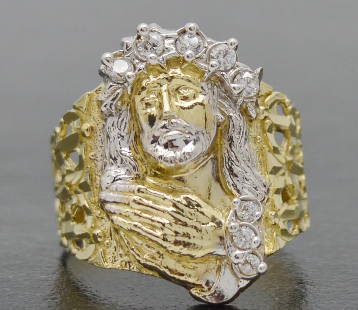 Mens 10k deals gold cz rings
