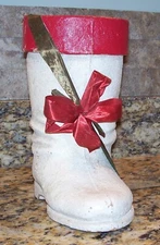 Vintage Kentucky Tavern Christmas Boot Whiskey Bottle Holder w/Red Cuff, RARE!
