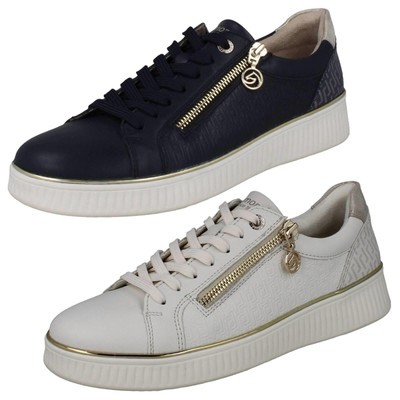 Ladies Remonte Soft Leather Platform Trainers Casual Removable Insole D2E00