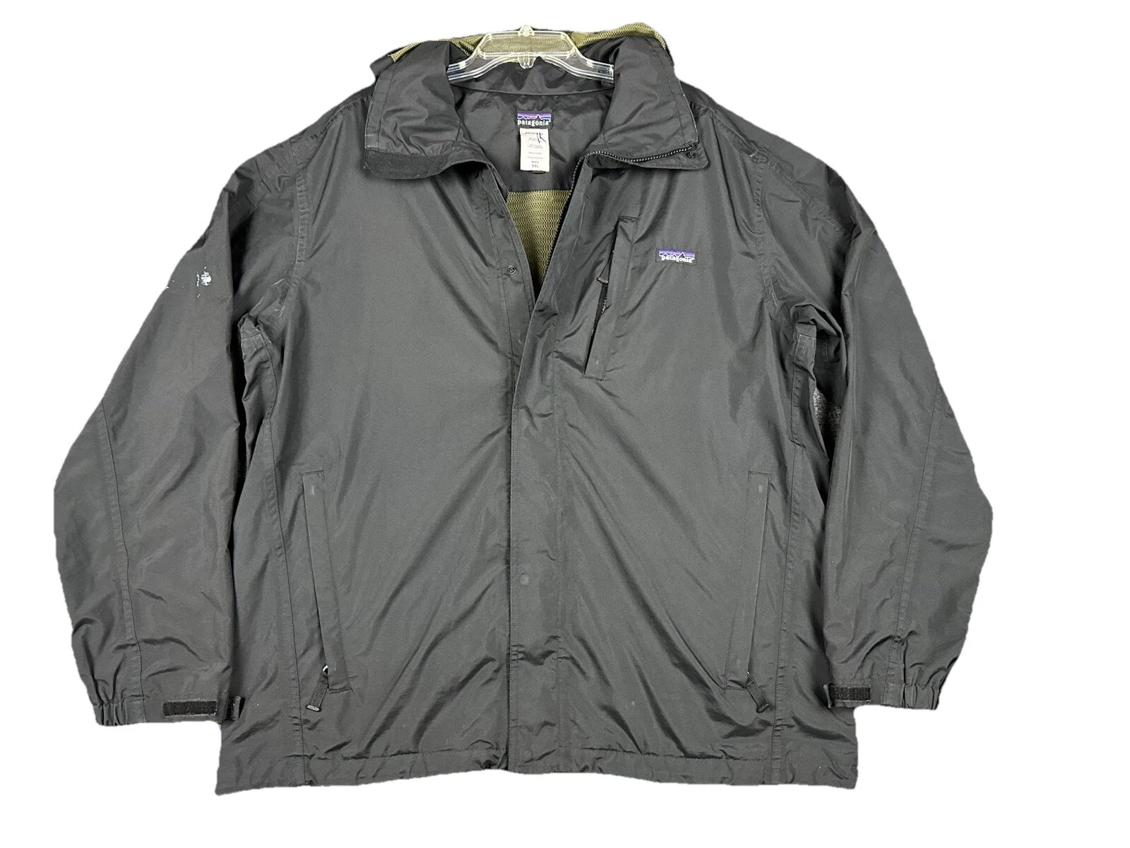 patagonia eco rain shell full-zip hooded mesh lined jacket