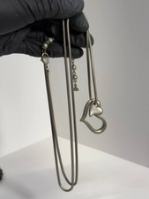 NECKLACE womens DARKENED SILVERTONE WITH A HEART CHARM gift