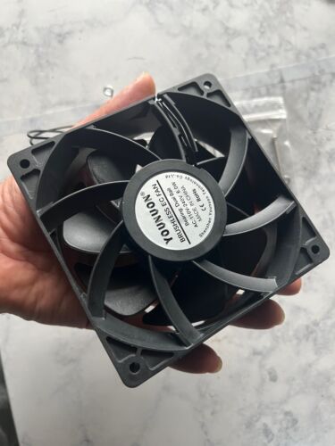 AC 12038 120Mm X 38mm 110V 120V Dual Ball Metal Cooling Axial Fan High Airflow - Picture 8 of 9