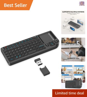 Rechargeable Backlit Bluetooth Keyboard with Touchpad - Perfect for Smart TVs