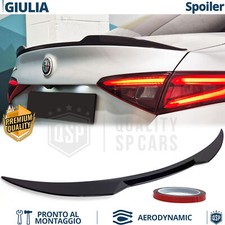 SPOILER Posteriore per Alfa Romeo GIULIA Alettone Cofano NERO Lucido ABS Tuning