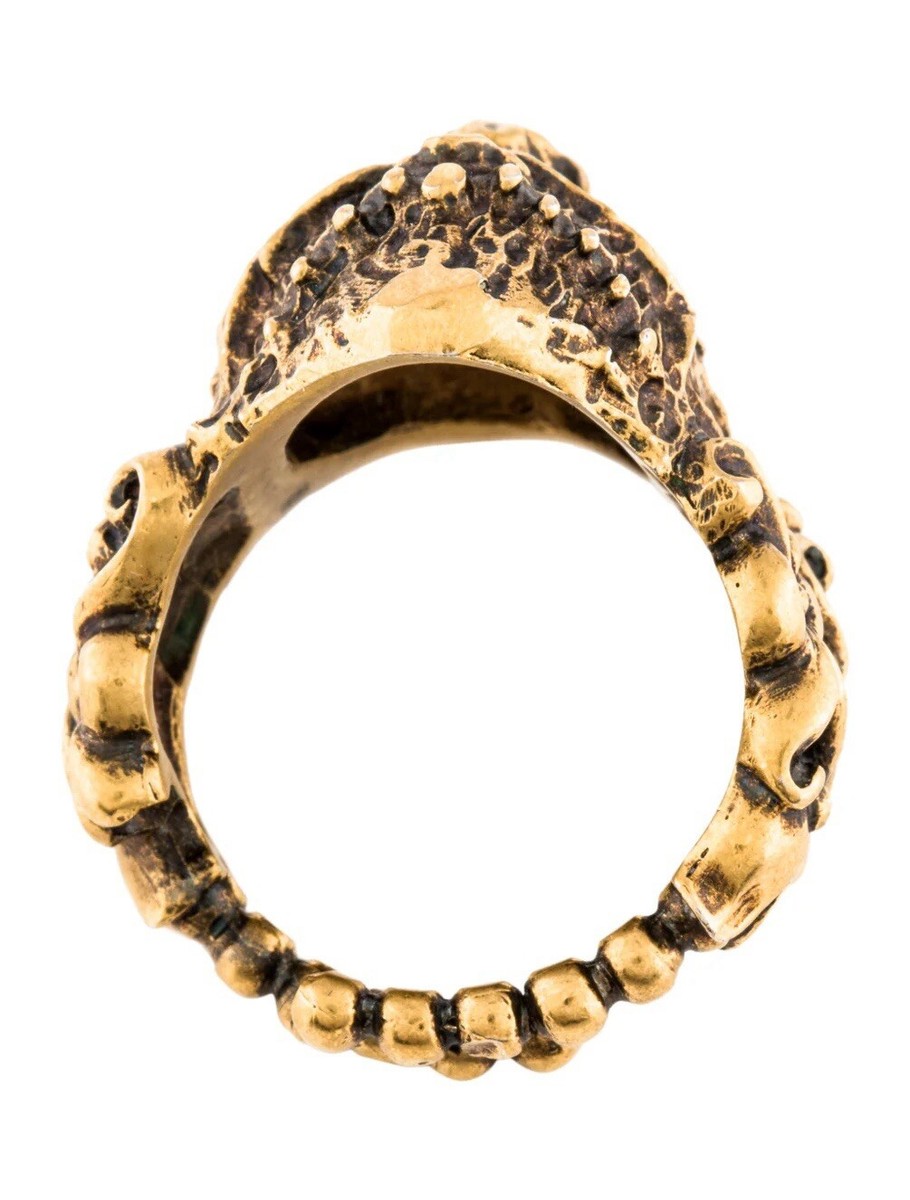 GUCCI  MONKEY HAND RING 12号 Gucci Monkey Ring In Metal In Pearl - Runway Catalog