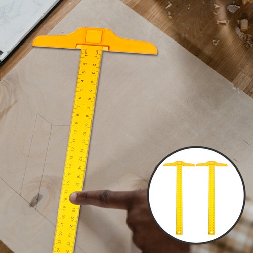 2pcs Transparent Crafting Square T Square Ruler Portable Plastic T Square Ruler - Picture 2 of 12