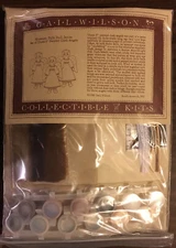 VINTAGE GAIL WILSON DUGGAN 1990 (3) PAINTED CLOTH ANGELS 5 INCH KIT