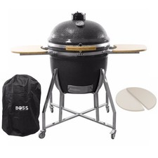 Boss Grill King Egg - 27 Inch Ceramic Kamado Style Charcoal Smoker BB eiQKINGEGG