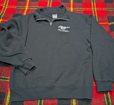 Mustang Embroidered Logo 1/4 Zip Sweatshirt Sz M