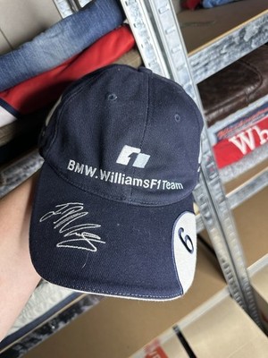 2002 JUAN PABLO MONTOYA BMW WILLIAMS F1 TEAM FORMULA ONE SIGNED VINTAGE HAT CAP