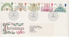 GB Stamps First Day Cover Christmas Xmas Decoration, bell, Holly, star SHS 1980
