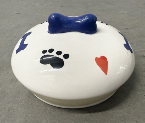 Ceramic “Grrreat Treats” Dog Treat Jar With Lid In White, Black, Blue, Red - Picture 7 of 8