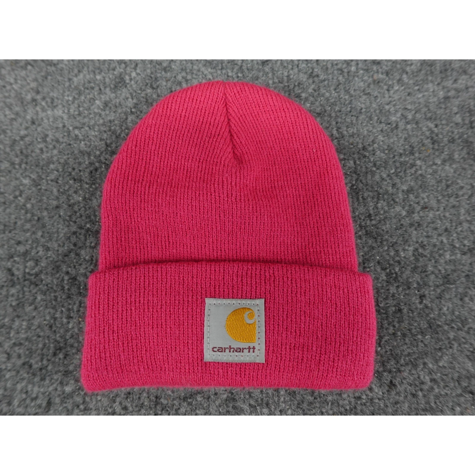 Carhartt Watch Beanie Toddler One Size Pink Acrylic Rib Knit Hat Logo Patch