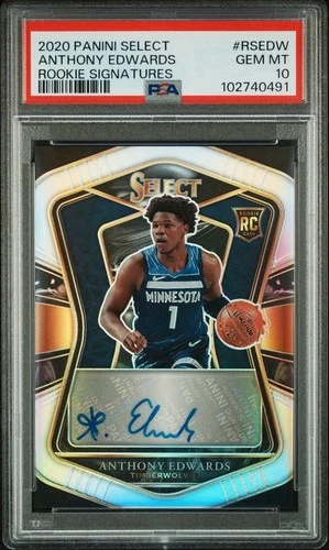 2020 PANINI SELECT ANTHONY EDWARDS ROOKIE SIGNATURES /249 PSA 10 RC GEM MINT