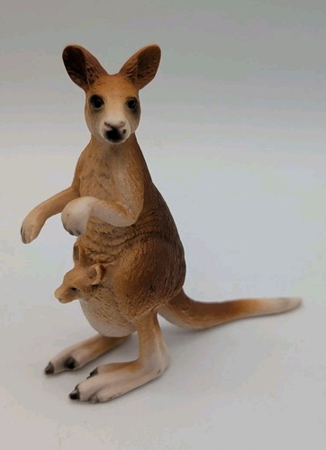 Schleich KANGAROO FEMALE & JOEY 2000 Mama Baby Figure Wildlife Retired Detailed