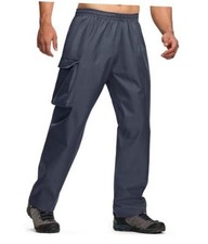 Mens Rain Over Pants Waterproof Heavy Duty Thick Hiking 3X-Large Dark Gray