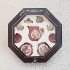 Vintage Miniature Reutter Porzellan Germany Victorian Courting Couple Tea Set
