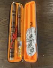 Bamboo Dizi Flute Brown with Case and Cleaning Cloth