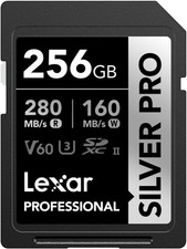 Lexar SILVER PRO SD Card 256GB, UHS-II Memory Card, V60, U3, C10, Up 256GB 