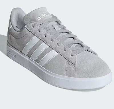 Adidas Grand Court Alpha Grey White Silver Metallic Women's Size 9.5 Cloudfoam 