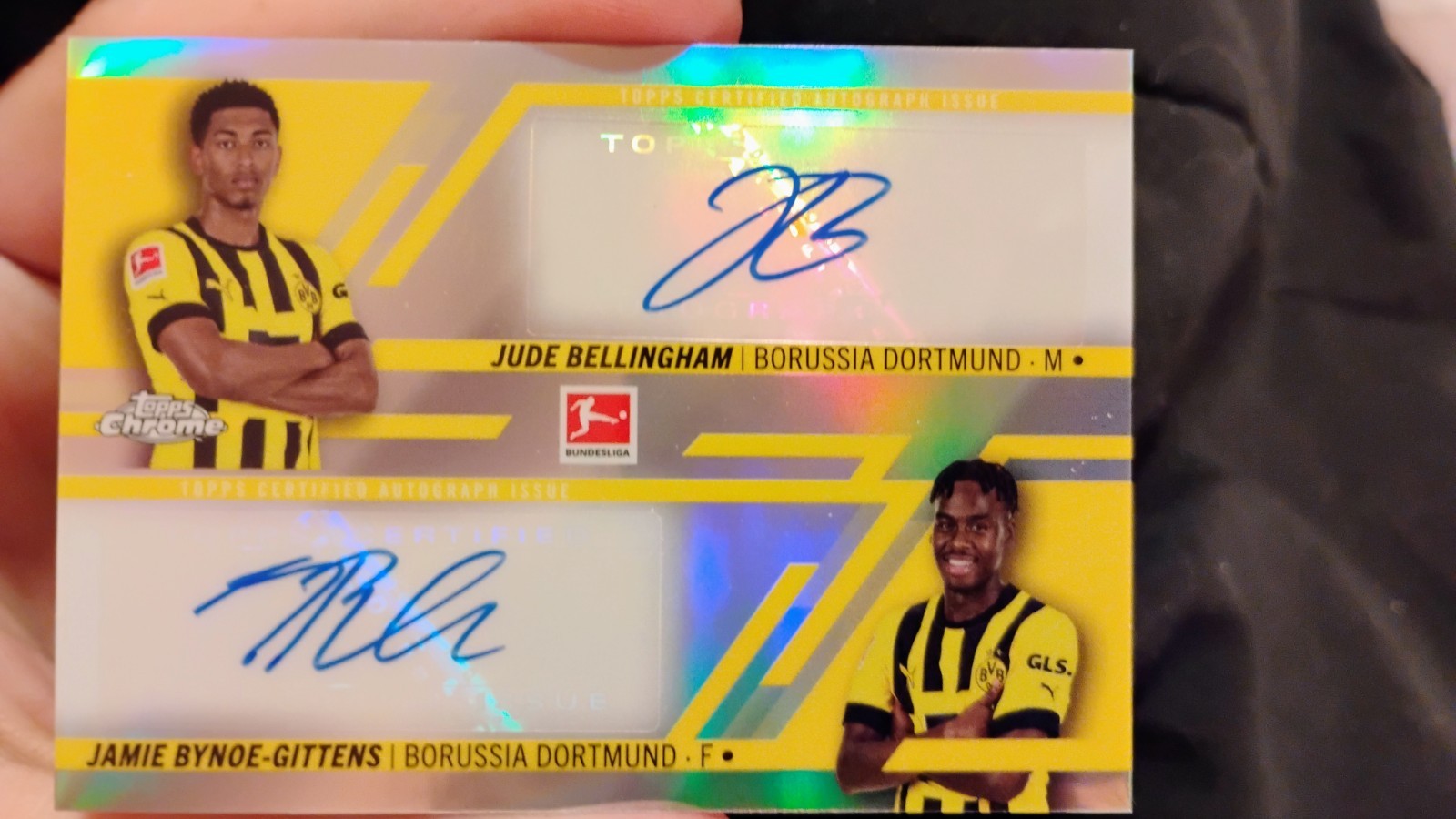 2022-23 Topps Chrome Bundesliga Jude Bellingham Jamie Gittens Dual Auto 38/75