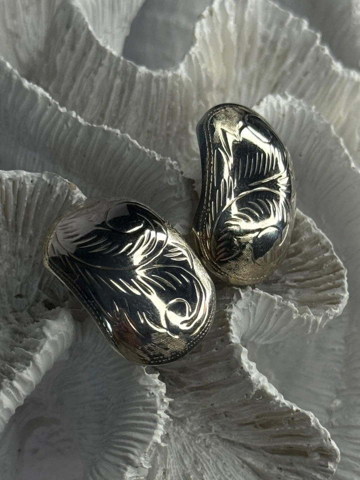 Vintage Esthetic 925 Sterling Silver Clip On Earrings Length 1.20 inch - Image 3 of 4