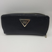 Guess Glimmer SLG Boxed Large Zip-Around Wallet, 8-1/4"W x 4"H x 1-1/4"D Black